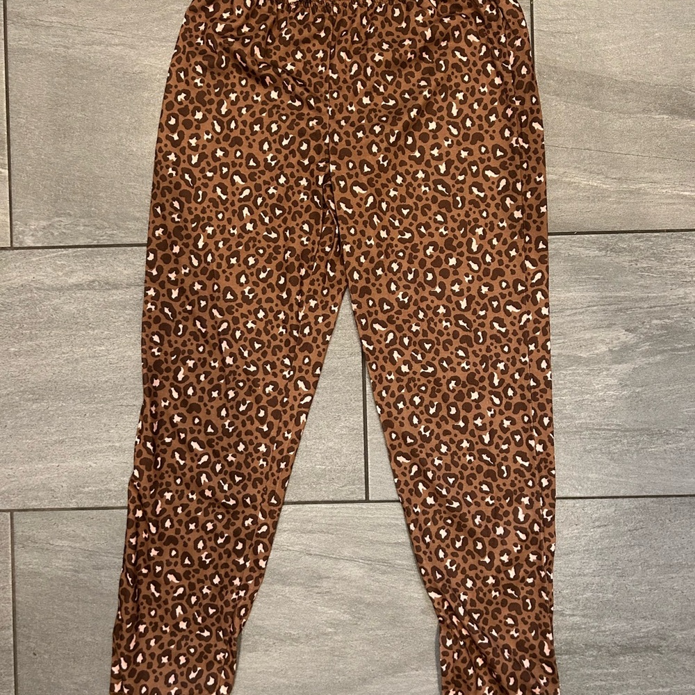 Old Navy Brown and Pink Animal Print Pants